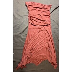 Tammy Mars Women's Coral Tube Mini Dress Ruched Bandeau Gathered Top XXS